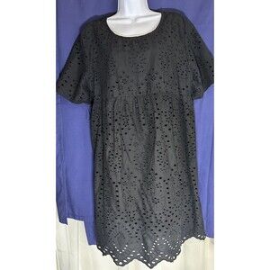 Style & Co black eyelet babydoll dress, size XL